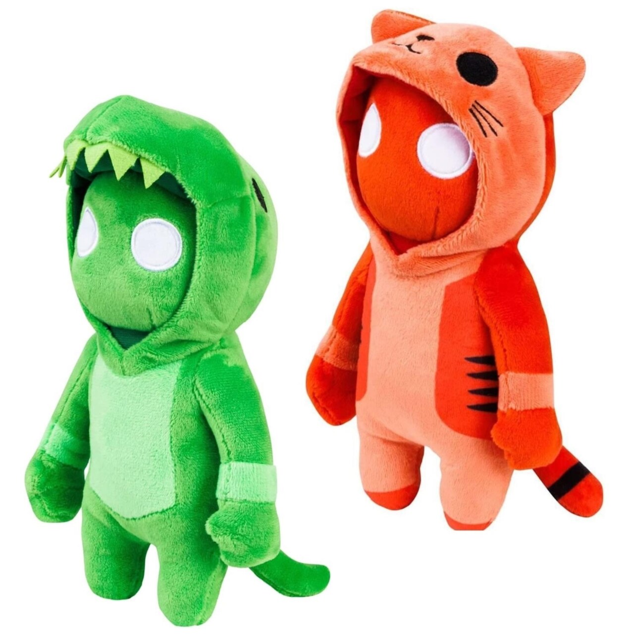 PMI International Gang Beasts Green Dragon Red Cat Plush 8" Doll Video Gaming Character Bundle Set